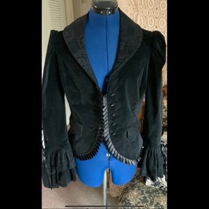 M Blacklist Black Velvet Goth Princess Jacket Coat